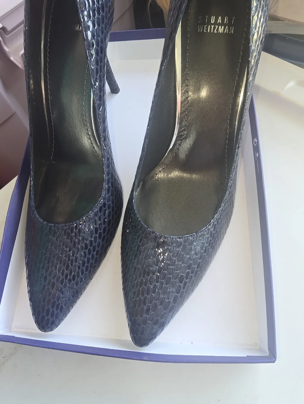 NEW Stuart Weitzman Snake Heels In Box - Picture 5 of 7